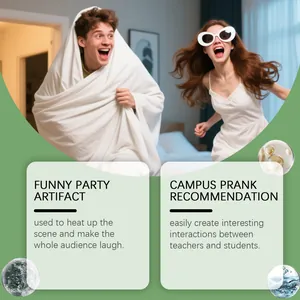 Lifestyle scene of people laughing while using realistic stink spray for party pranks