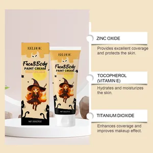 EELHOE Halloween Körpermalcreme Details mit Inhaltsstoffen wie Zinkoxid und Vitamin E.