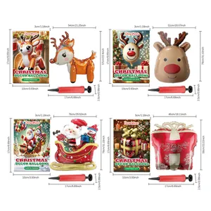 Dimensiones detalladas del set de globos de Navidad Dowmoo con Papá Noel