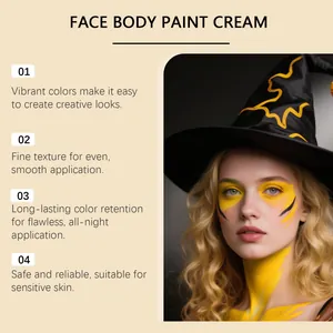 Lebhafte gelbe Gesichts- und Körperfarbe für professionelle Halloween Cosplay Make-up Looks