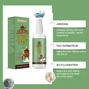 Detailed infographic of Dowmoo liquid stink spray ingredients and their functions