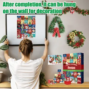 Calendrier de l'Avent de Noël puzzle accroché au mur décoration de fête festive