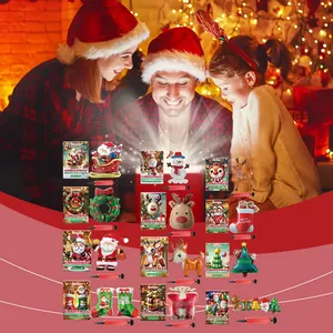 Set de globos navideños festivos con Papá Noel, renos y decoraciones de árboles.