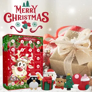 Set de caja calendario de Adviento de Navidad 24 días con dijes de resina para regalos