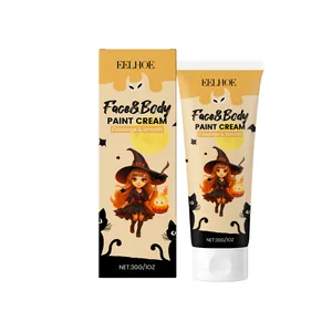 Halloween Gesichts- und Körpermalcreme in Tube mit Cartoon-Hexen-Verpackungsdesign