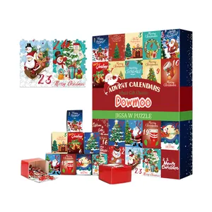 Puzzle de calendrier de l'Avent de Noël avec 24 boîtes cadeaux