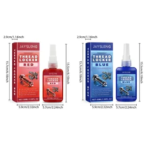 High and medium strength thread locker adhesive with clear dimension markings