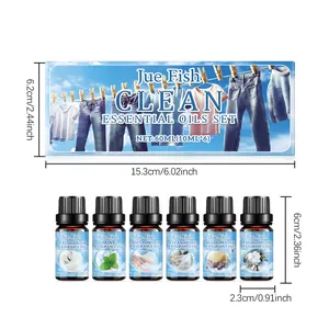 Dimension details for Jue-Fish Clean Essential Oils Set with 6 fragrance bottles