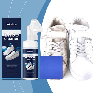 Jakehoe 100ml water-free white shoe cleaner kit including brush head and blue cloth