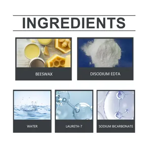 Detailed view of leather care cream ingredients including beeswax and sodium bicarbonate
