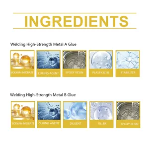 High-strength metal welding glue ingredients detail with epoxy resin and curing agent