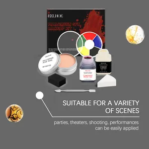 Profi-Halloween-SFX-Make-up-Set mit Narbenwachs, Kunstblut und flüssigem Latex-Gel