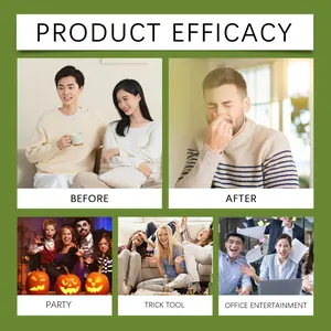 Prank scheetspray producteffectiviteit toont reacties voor en na in sociale scenario's