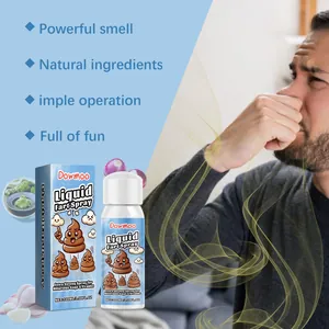 Detail of Dowmoo liquid fart spray bottle with extra strong prank smell features.