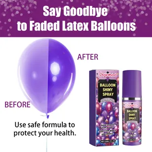 Detail van het voor- en na-effect van glansspray op latex ballonnen