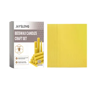 10 pieces beeswax candle craft set with honeycomb texture for DIY handmade candles