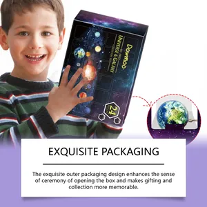 Exquisite Adventskalender-Verpackung mit 24 Planetenschmuck-Anhängern im Galaxie-Stil