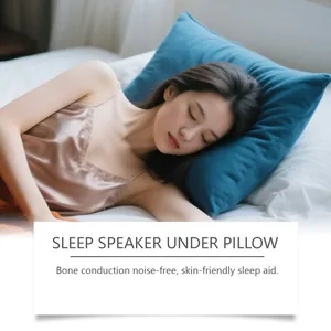 Detalle del altavoz de sueño por conducción ósea bajo la almohada para dormir mejor