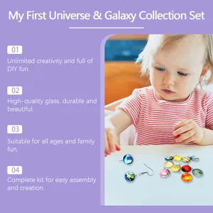 Planeten-Schmuckset mit Sonnensystem-Glasanhängern zum Basteln und Sammeln von Geschenken
