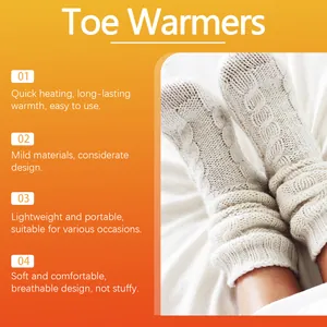 Detalles de calentadores de pies portátiles con beneficios de calor y calcetines suaves