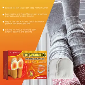 Disposable toe warmers for feet with 8-hour long-lasting heat and adhesive
