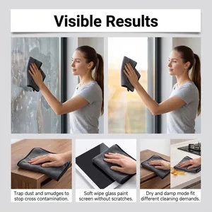 Chiffon de nettoyage en microfibre polyvalent pour vitres, écrans et surfaces en bois