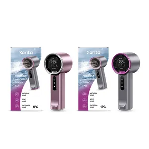 XORITA portable handheld turbo fan with 3 adjustable wind speeds and digital LED display