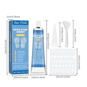 Jue Fish Sock Stop Agent set with applicator and stencil for anti-slip fabric grip
