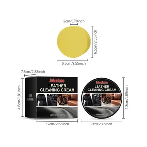Detailed dimensions of JAKEHOE leather cleaning cream kit with yellow sponge applicator