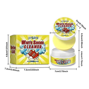Detailed technical dimensions of JAYSUING brand white shoes cleaning paste box and jar set