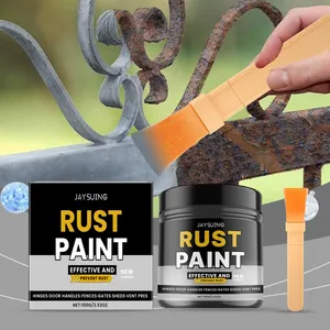 JAYSUING grey anti-rust paint for metal gate refurbishment with application brush