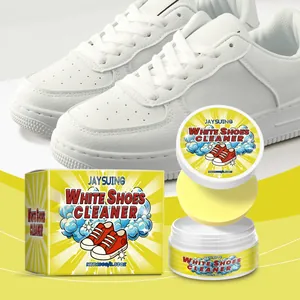 Professional JAYSUING white shoe cleaning paste with sponge and packaging box detail