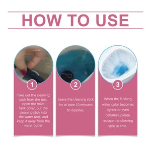 Step-by-step instructions on how to use the blue toilet tank cleaning stick