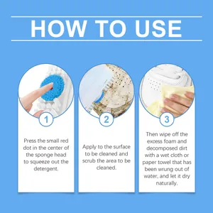 Detailed step-by-step usage guide for the portable white shoe cleaning brush with sponge