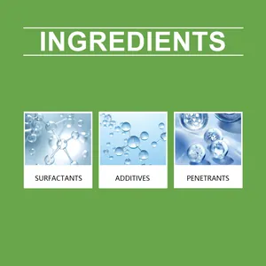Ingredients detail showing surfactants, additives, and penetrants for shoe cleaner