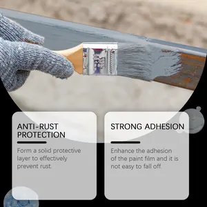 Applying gray anti-rust metal paint to rusted steel for a strong protective layer
