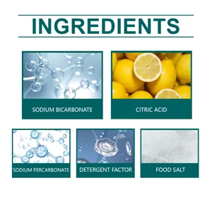 Liste des ingrédients des pastilles lave-vaisselle avec acide citrique et bicarbonate de soude.