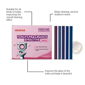 Macro view of 5 JAKEHOE perfume toilet cleaning sticks for deep stain removal and freshness.