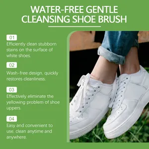 Water-free gentle cleansing shoe brush for removing stubborn stains and yellowing