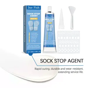 Jue Fish white anti-slip sock stop agent kit with applicator and pattern stencil