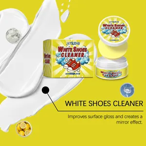 Effective white shoes cleaner paste with sponge for cleaning and brightening sneakers