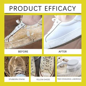 Efficacy of shoe cleaning cream showing before and after results for stubborn stains