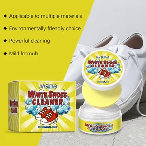 Professional white shoes cleaner paste 100g with sponge for powerful stain removal
