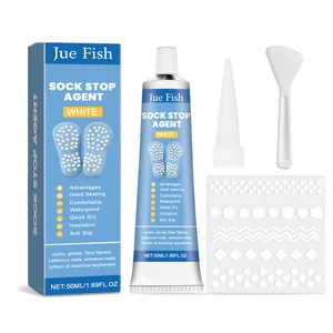 50ml white anti-slip sock stop agent glue kit with stencil and applicator