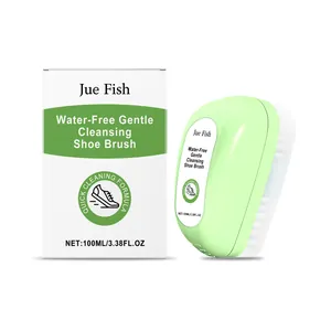 Jue-Fish water-free white shoe cleaning brush set with 100ml quick cleaning formula liquid