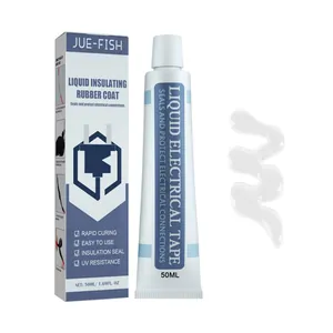 Détail du ruban électrique liquide 50ml Jue-fish avec tube, boîte et texture gel claire