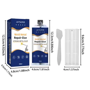 Dimensions détaillées du kit de réparation métal Jaysuing 100ml avec grattoir inclus