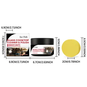 Specification detail of glass cooktop cleaner set including 80g jar and sponge