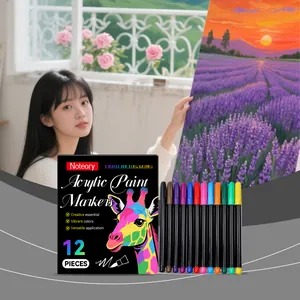 Lot de 12 marqueurs de peinture acrylique pour art DIY et projets de dessin créatif