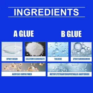 Close-up detail showing ingredients for tile and marble repair epoxy glue